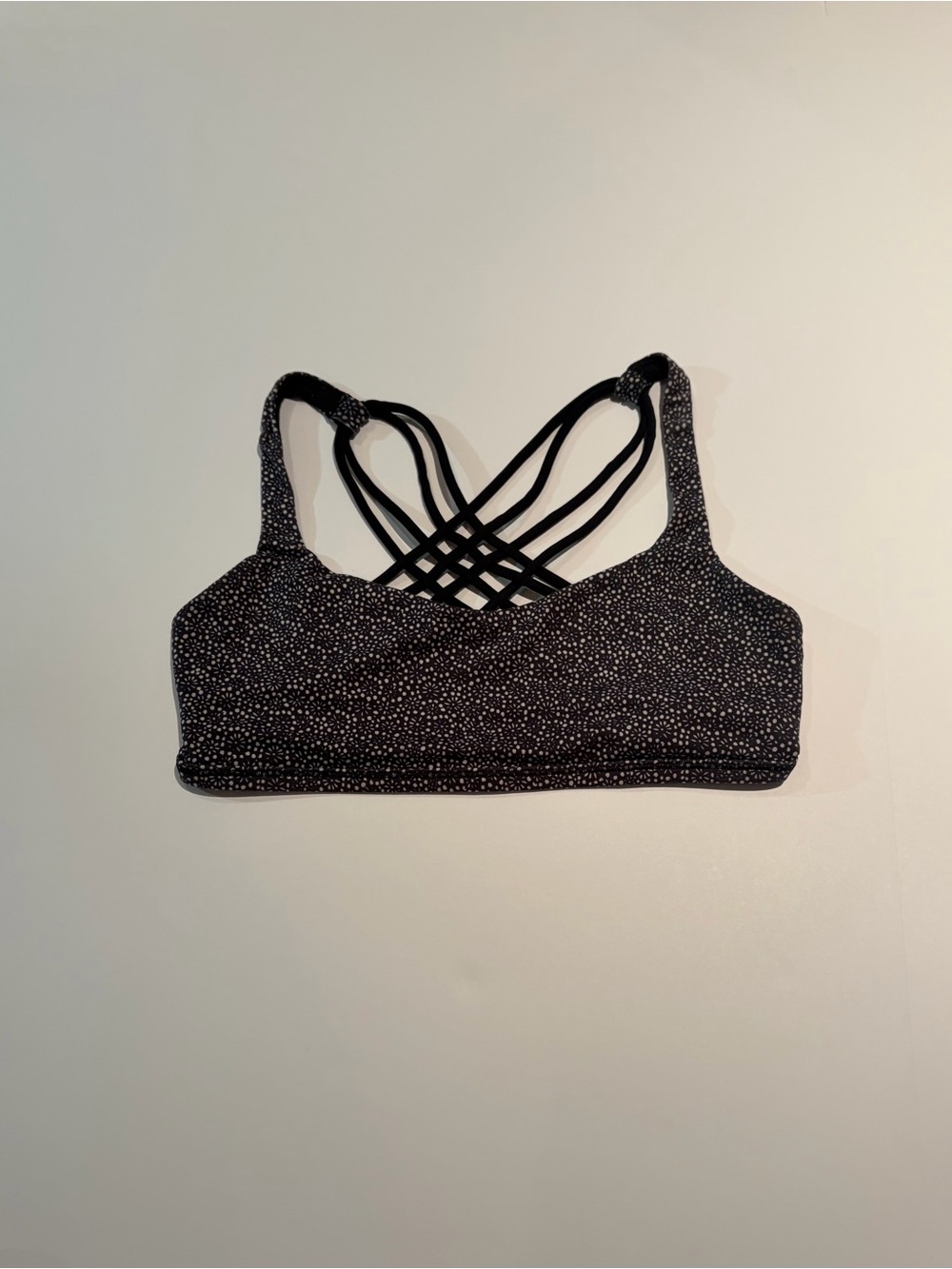 lululemon athletica Black Speckle Crisscross Strappy Sports Bra